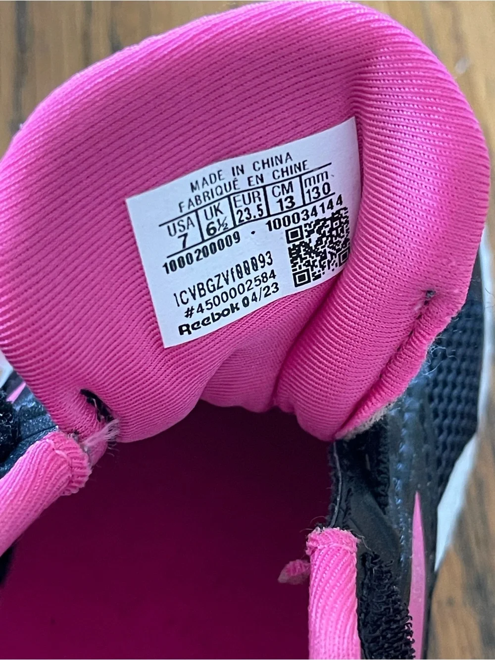 REEBOK RUSH RUNNER SNEAKERS SHOES KIDS HOT PINK/BLACK VELCRO STRAP BABY SIZE 7